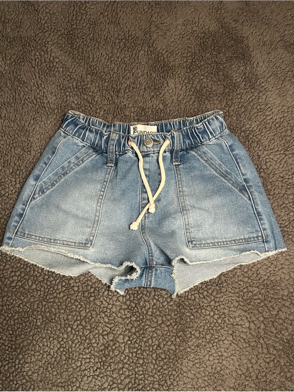 No Boundaries Light Blue Denim Drawstring Shorts